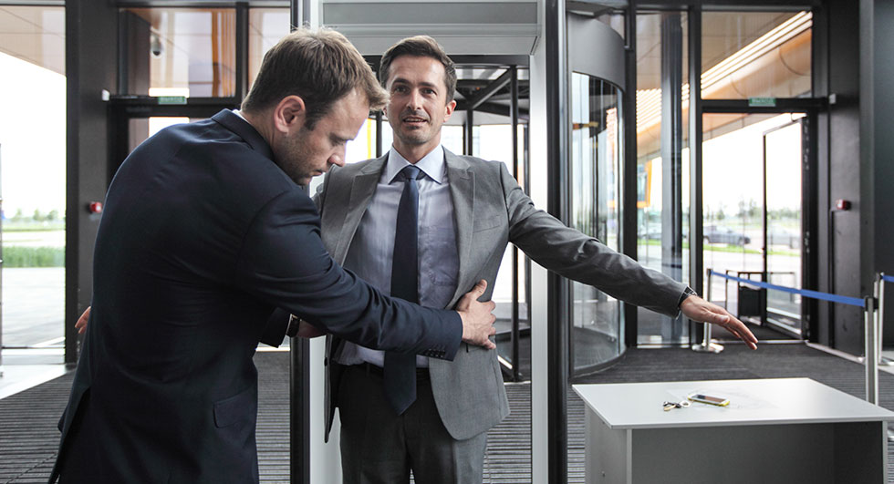 Security check businessman