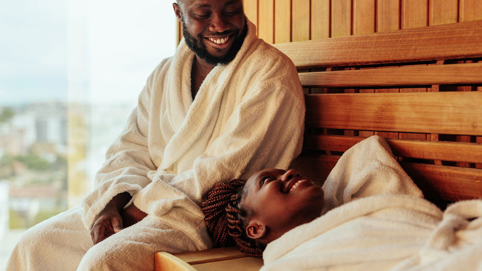 couple in sauna