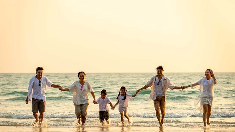 Family at the beach