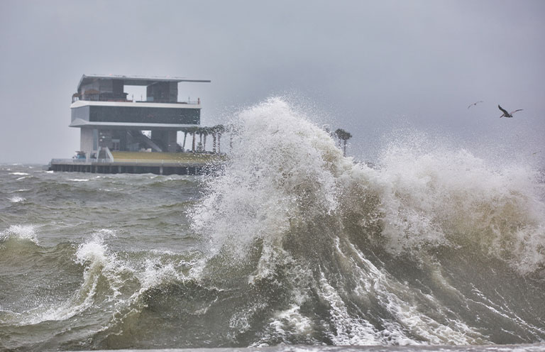tropical storm on beach