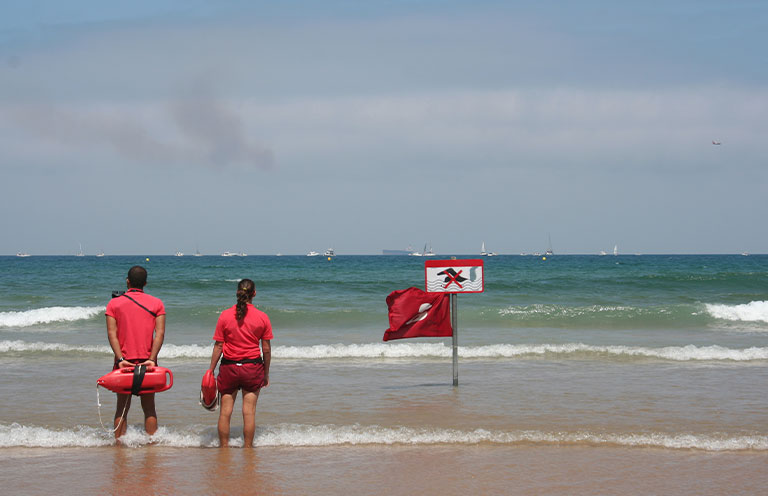 life guards on beach