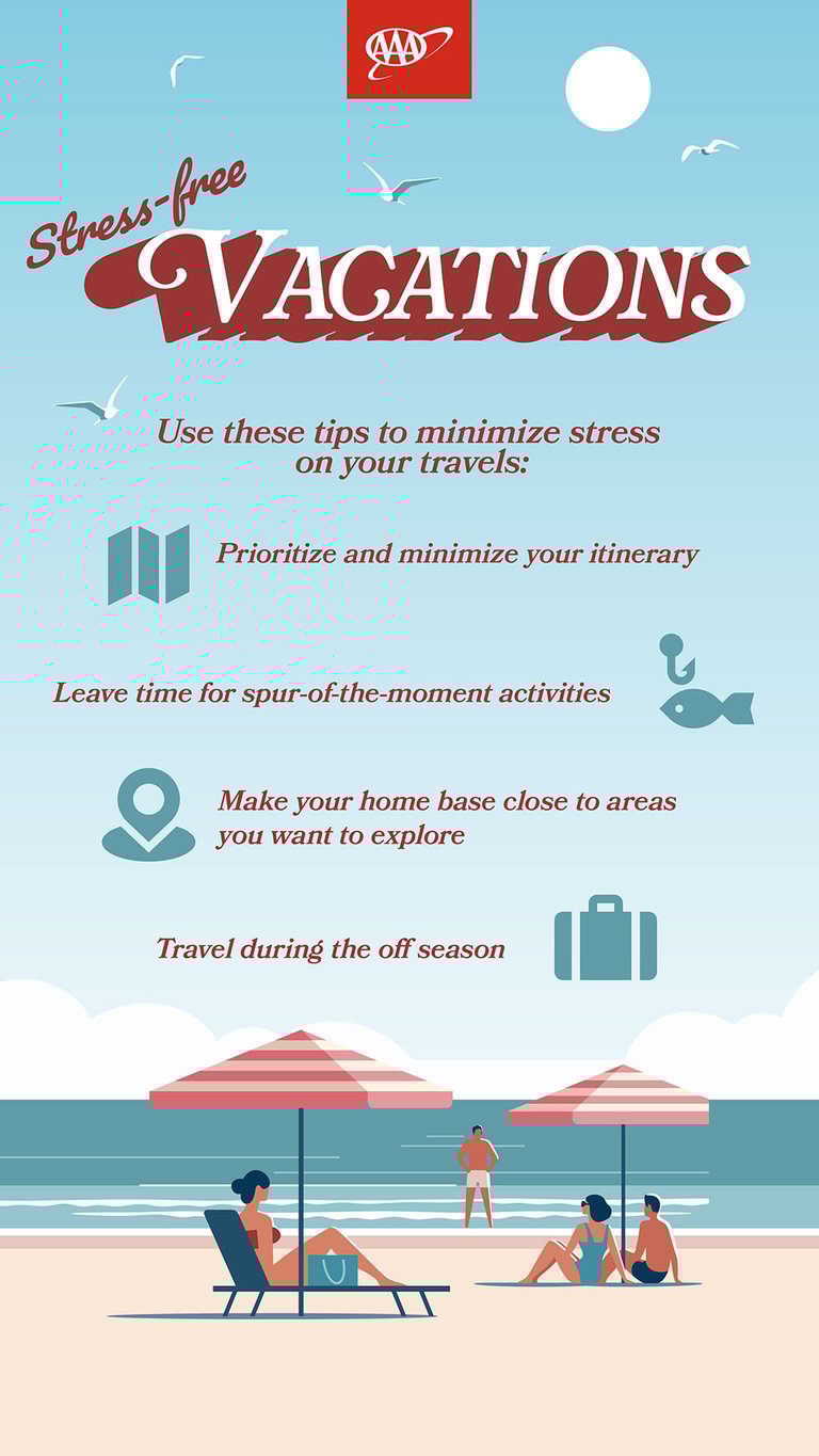 infographic on preventing stress on vacation