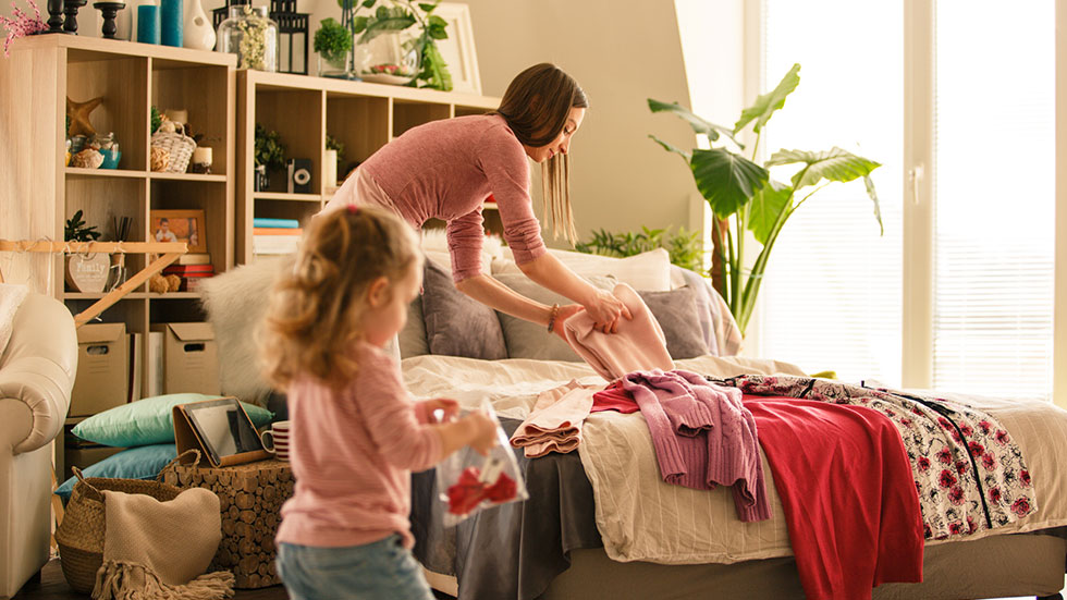 Packing in bedroom