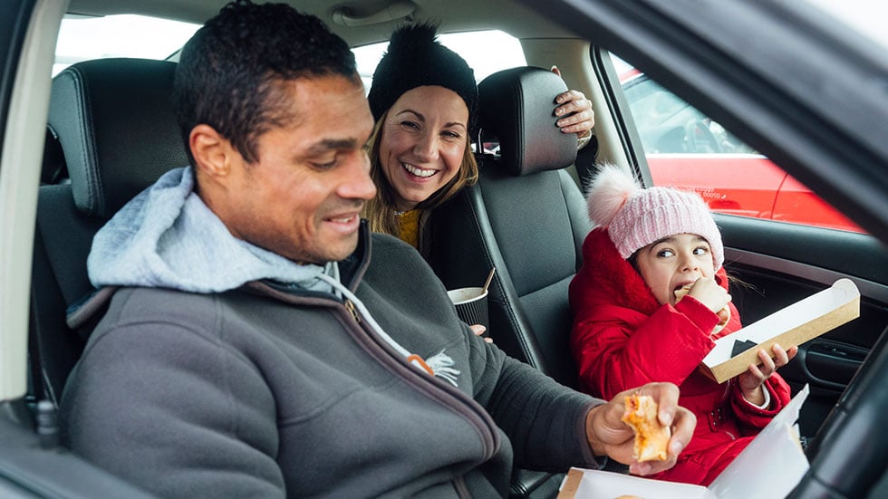 Eating in the car