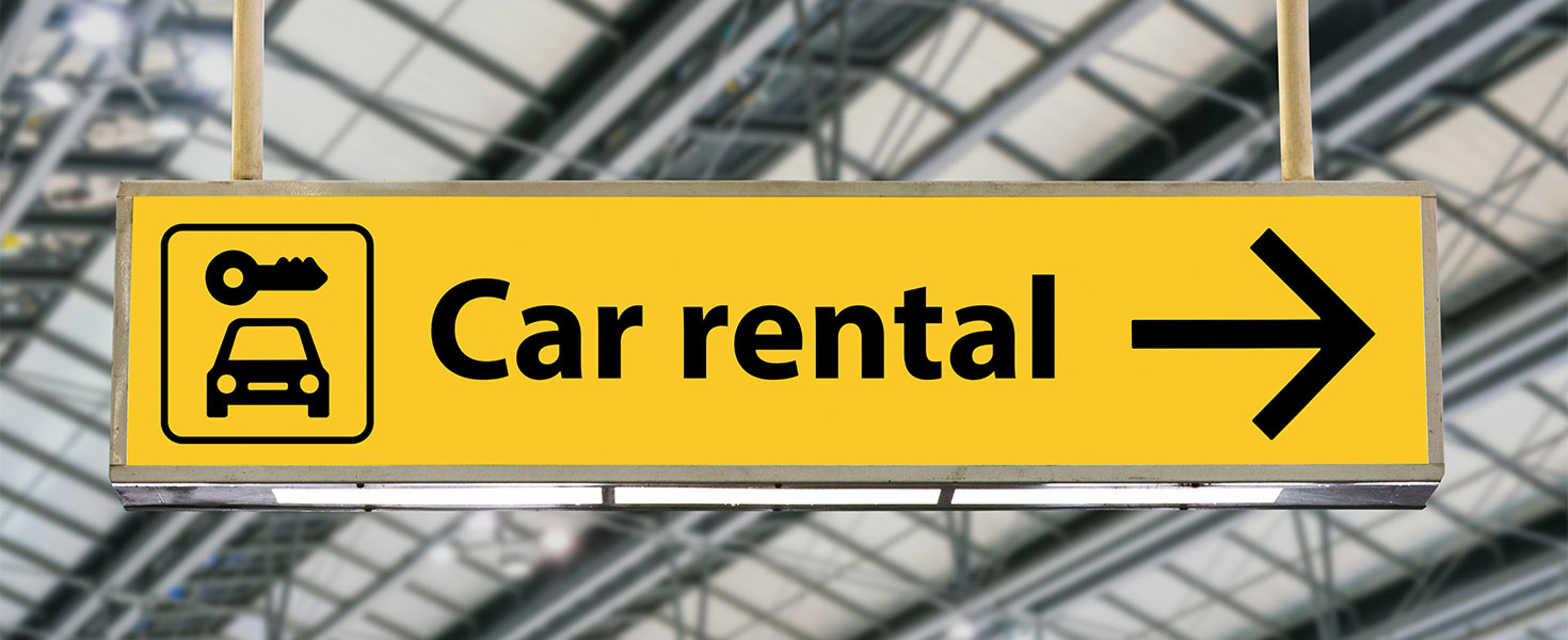 car rental sign