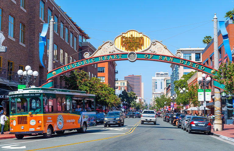 Gaslamp quarter in San Diego, CA