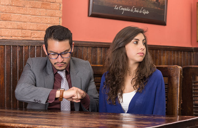 young couple in a restaurant