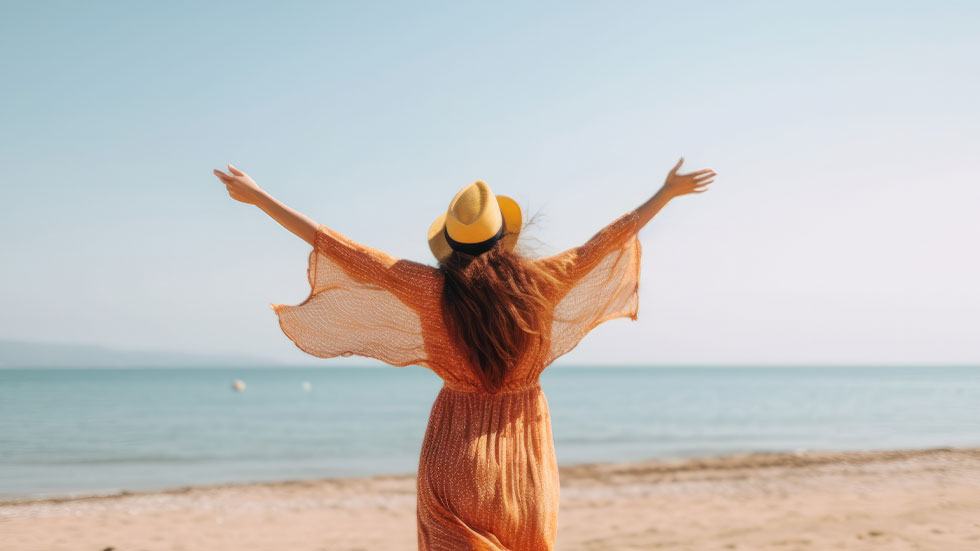 woman on beach