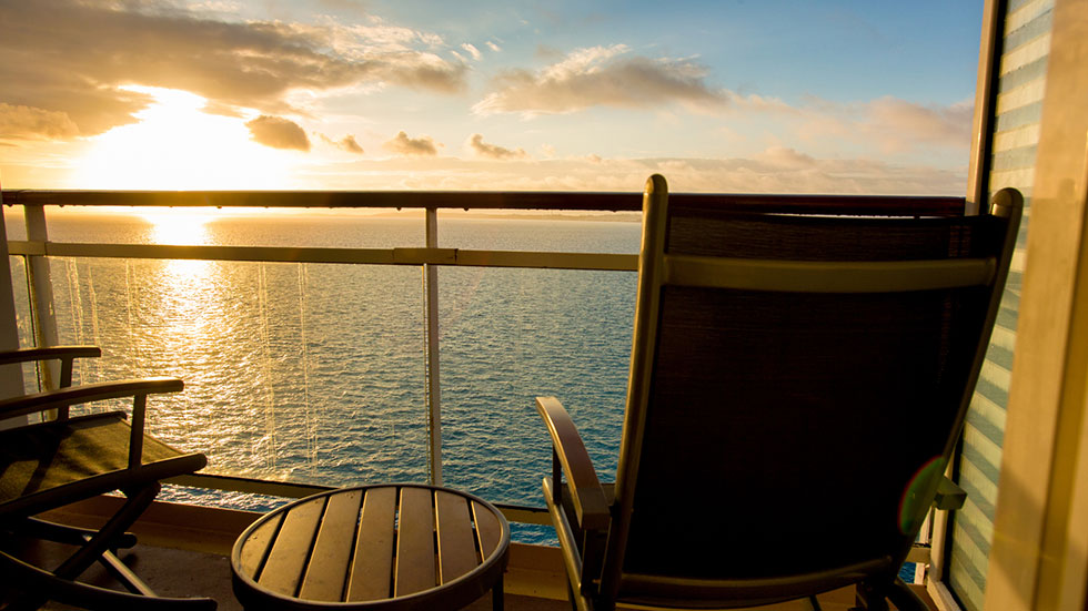 Cruise Ship Balcony at Dusk