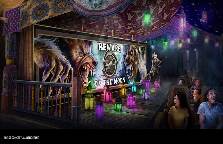 Illustration of Curse of the Werewolf ride at Universal