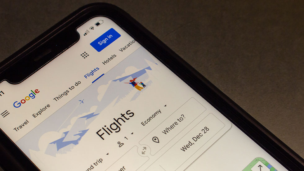 Google flights search