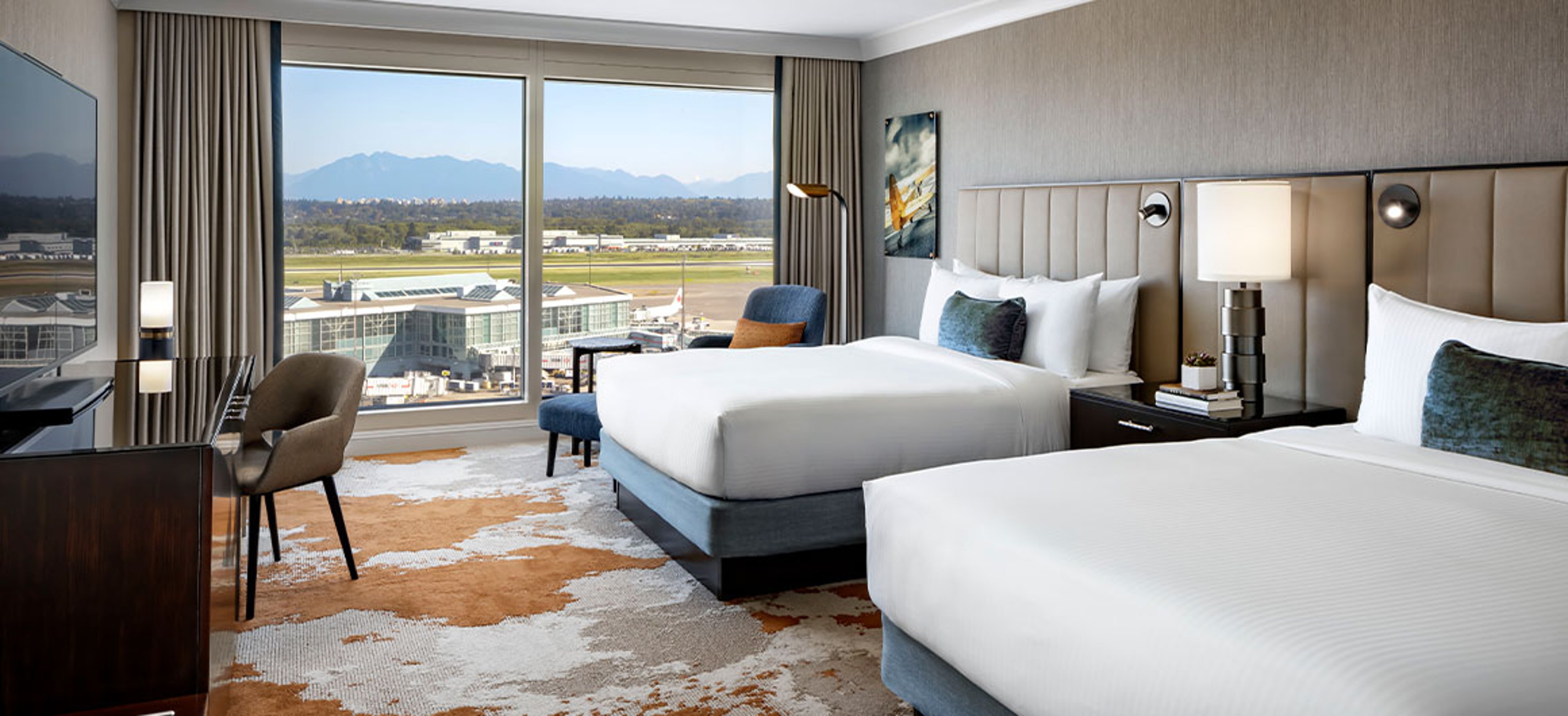 Hotel room with mountain view