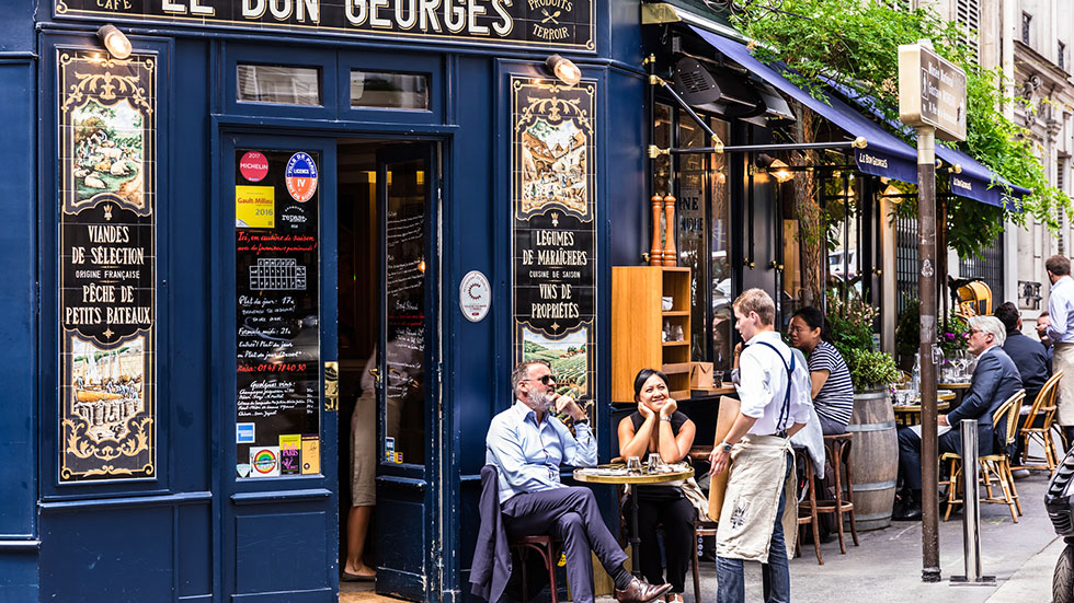 Front of a cafe