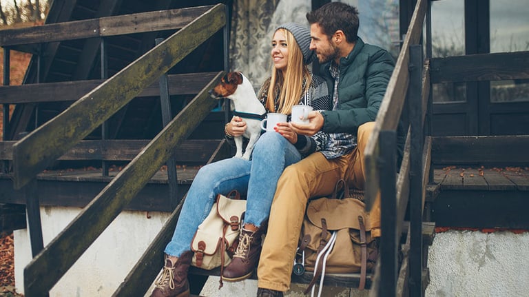 Couple with dog