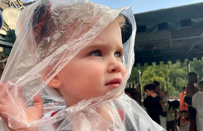 Baby in rain Poncho