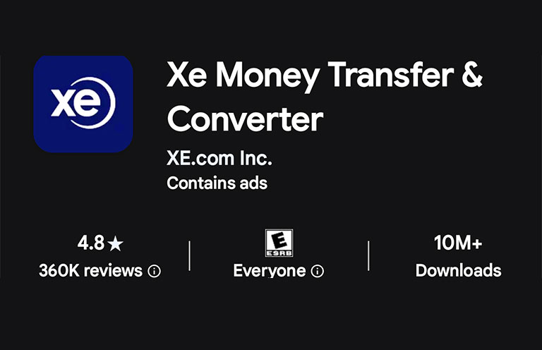 Xe Money transfer and converter app
