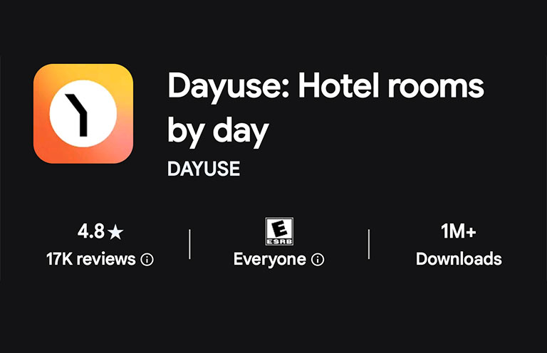 DayUse app for hotel rooms by day 
