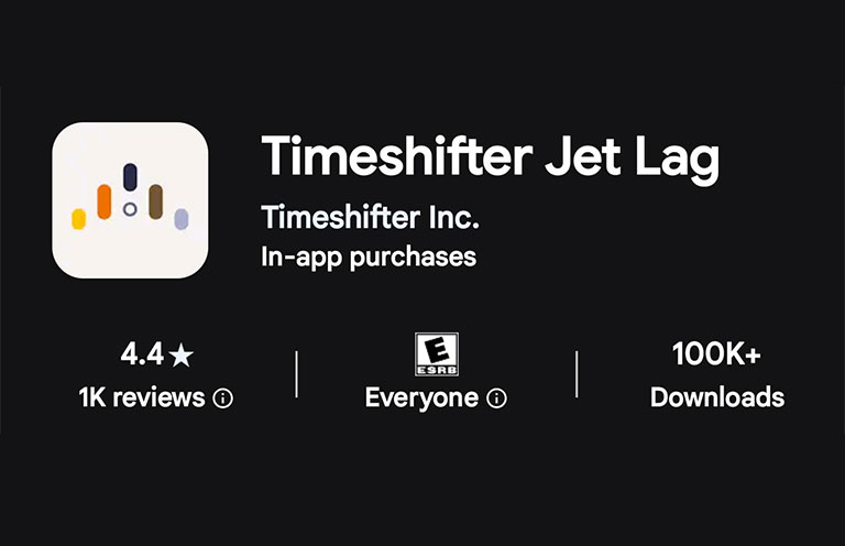 Timeshifter jet lag app