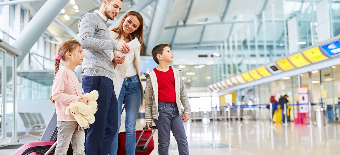 family at airport