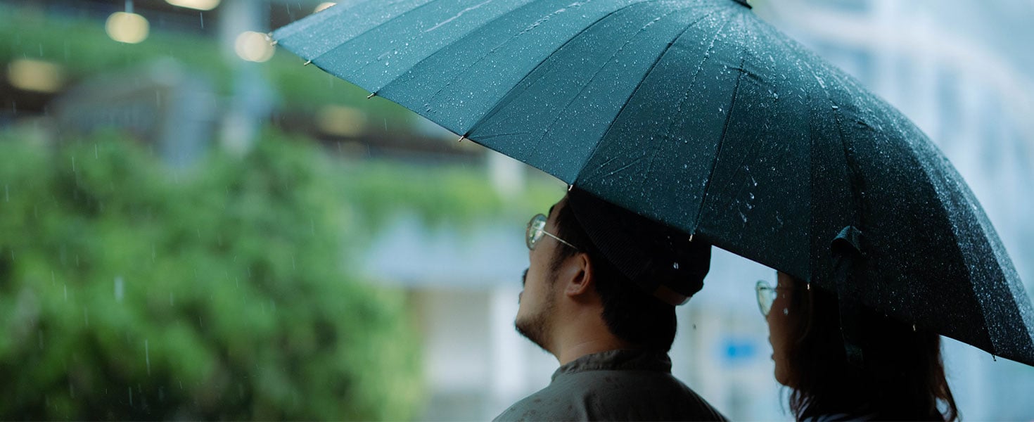 Couple in the rain
