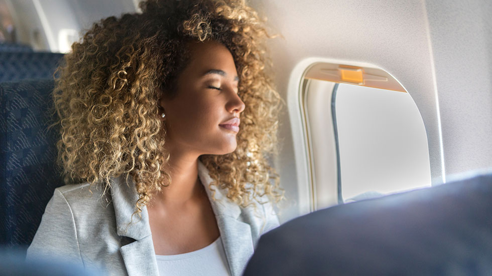 Sleeping on the plane