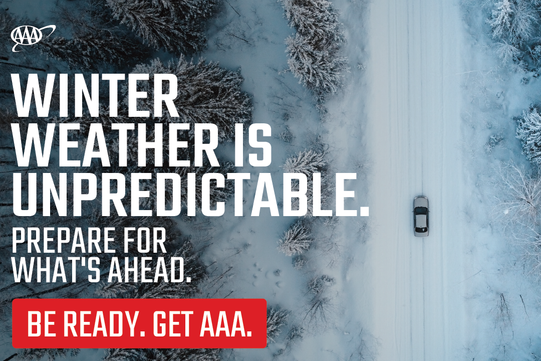 Advertisement: Car driving on winter roads