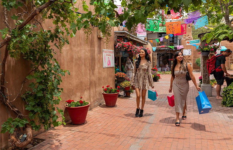 Two girls strolling Old Town
