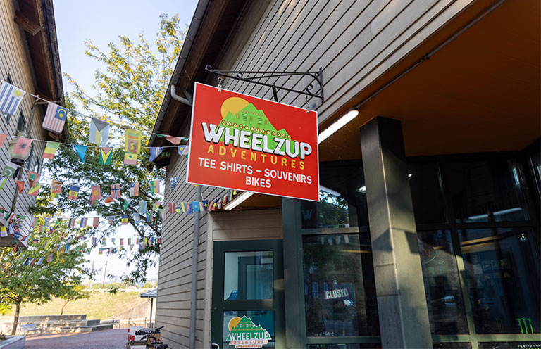 Wheelzup Adventure sign