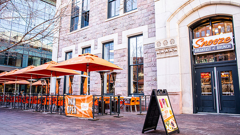 Brunch vibes at Snooze’s Union Station outpost; photo courtesy of Snooze