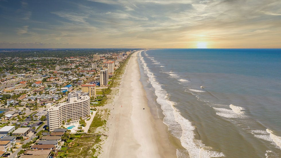 Jacksonville Beach Coast Aerial Credit: Courtesy of Visit Jacksonville