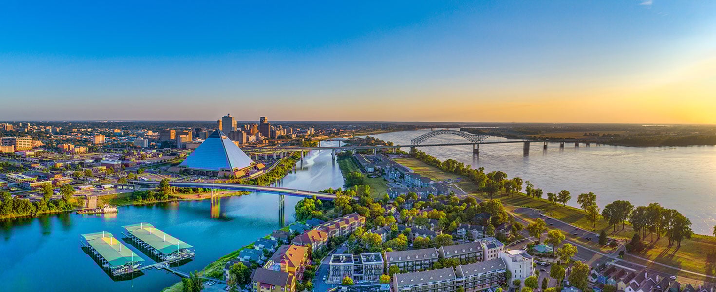 Memphis Tennessee TN Downtown Skyline. Photo by Kruck20/iStock.com