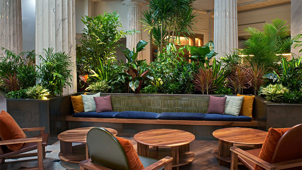 Lobby of Hotel Emery in Minneapolis