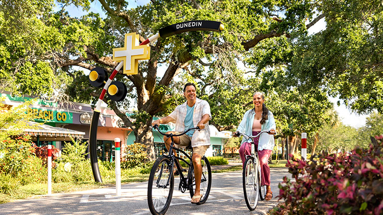 Biking the Dunedin Trail; photo courtesy of Visit St. Pete/Clearwater