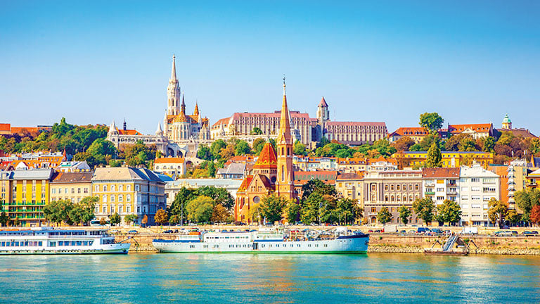 Budapest skyline - Buda castle and Danube river; photo by Arcady