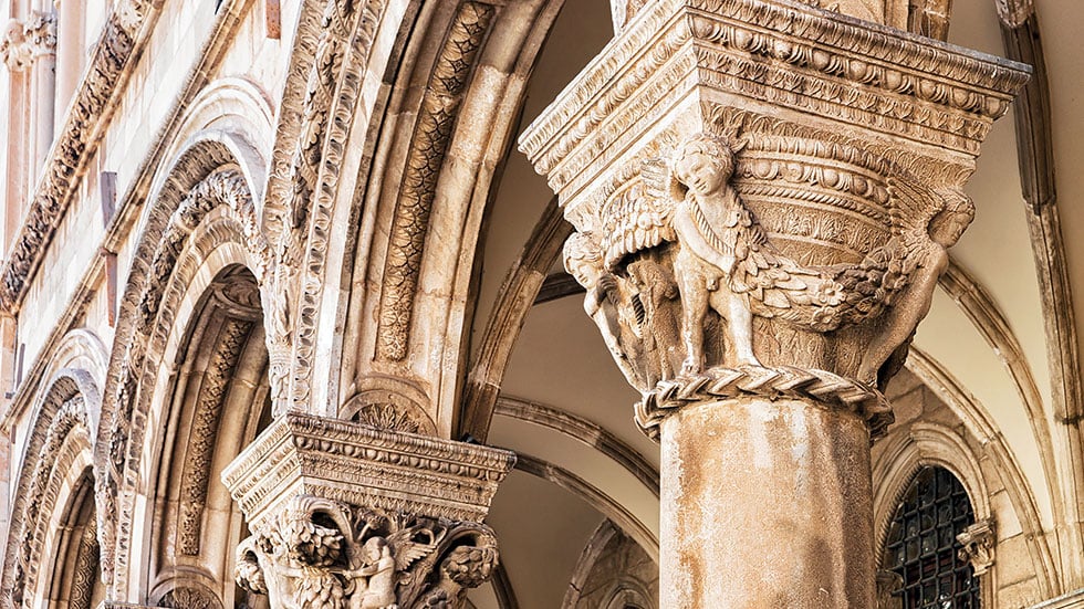 the ornate Rectors Palace in Dubrovnik now houses a history museum
