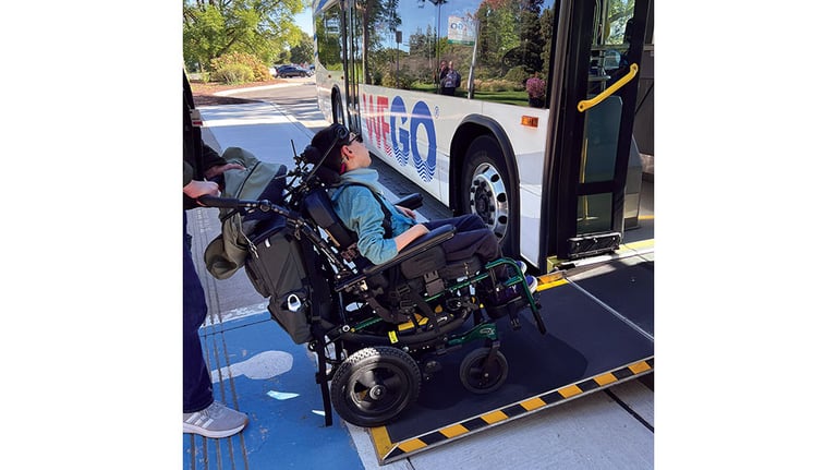; WEGO buses offer ramps for wheelchair accessibility; PHOTO BY JACLYN GREENBERG