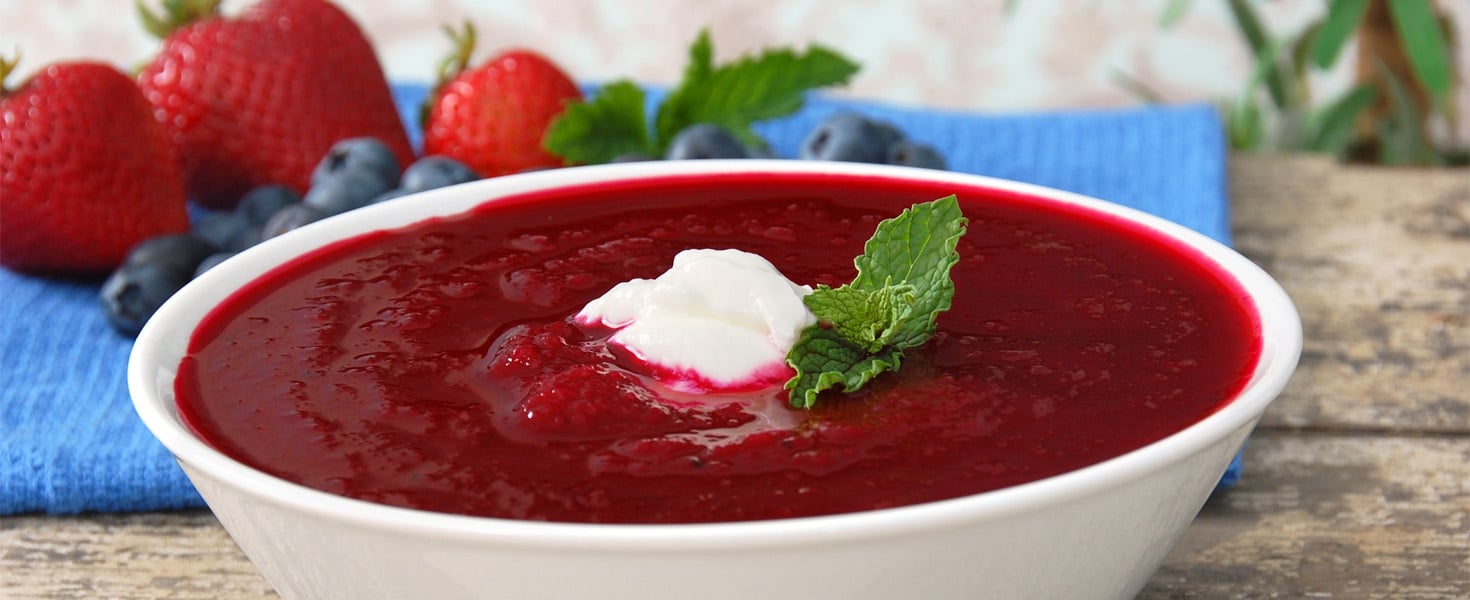 Chilled Strawberry and Basil Soup