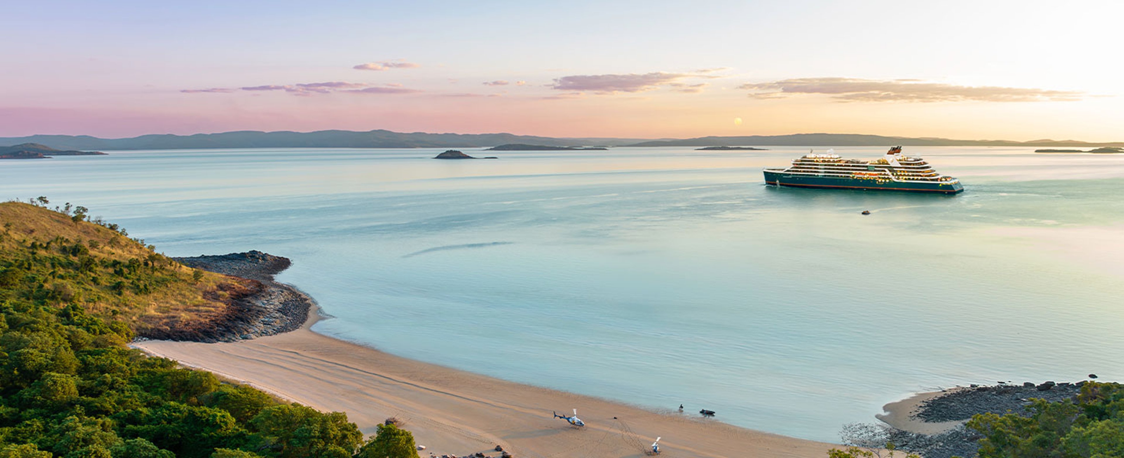 Seabourn cruise ship in Kimberley, Australia