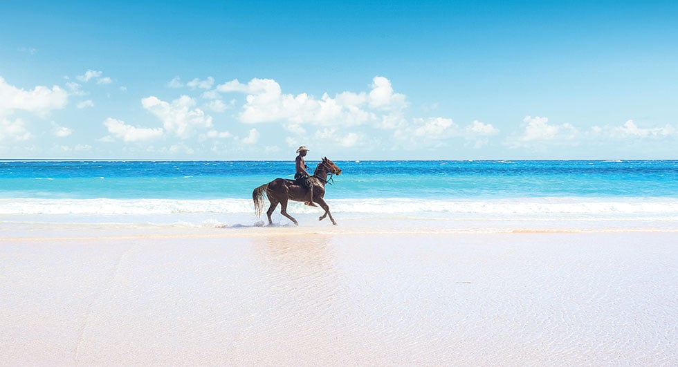  Horseback riding onHarbour Island, Eleuthera