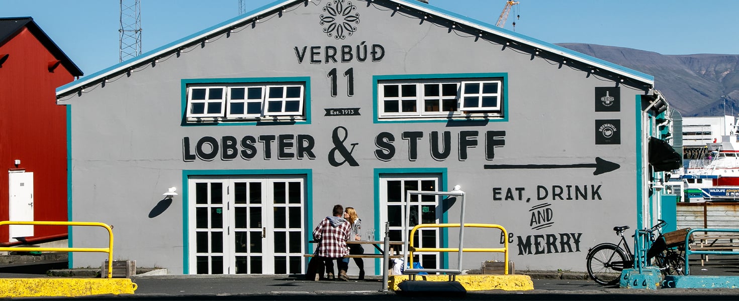 Building in Iceland that features interesting food