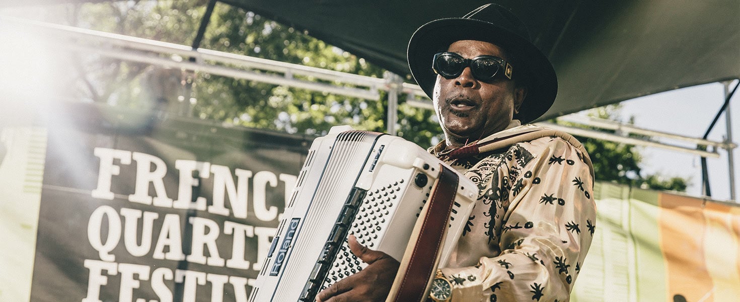 Performer at the French Quareter Festival in New Orleans, Louisiana