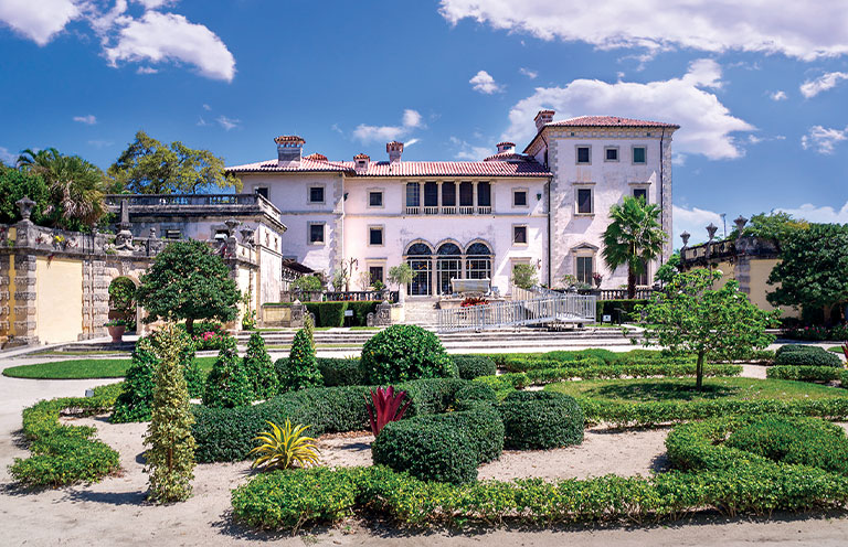 one of many outdoor “rooms” at Vizcaya Gardens