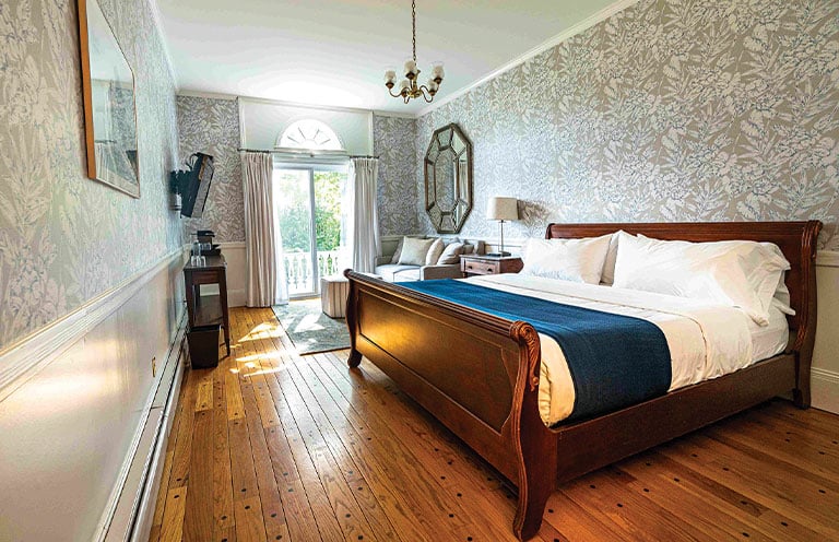 Guest room at the Homeport Inn and Tavern