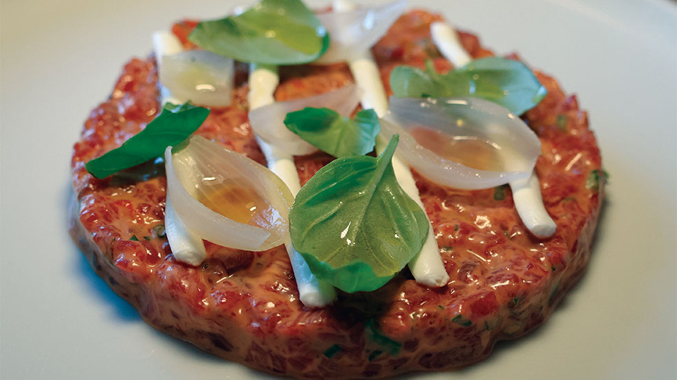 bison carpaccio served at Melba
