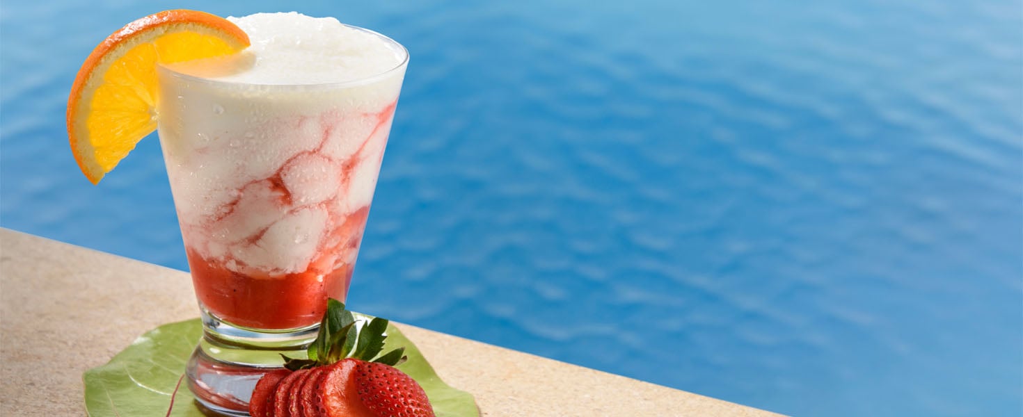 Strawberry Frozen Drink by pool
