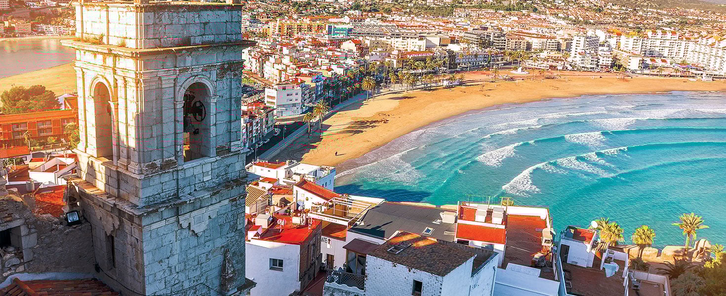 View of Peniscola from its seaside castle. Photo by steftach/Stock.Adobe.com