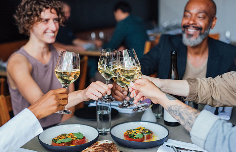 people eating at restaurant