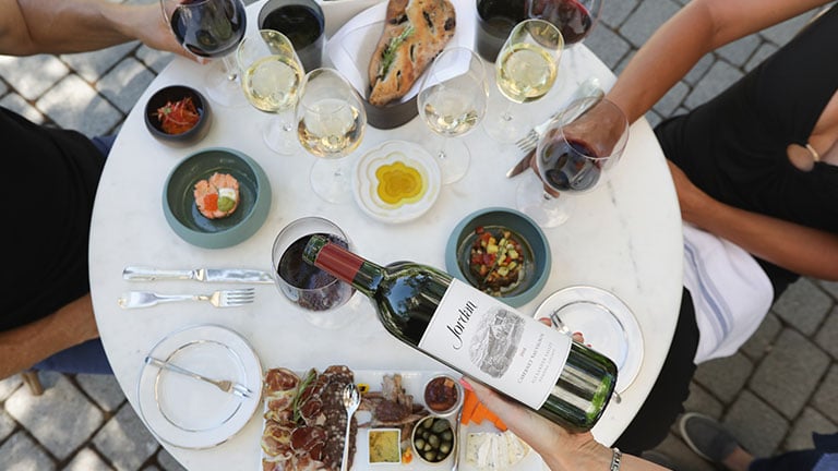 Jordan Winery Paris on the Terrace Sonoma County Healdsburg Outdoor Wine Tasting