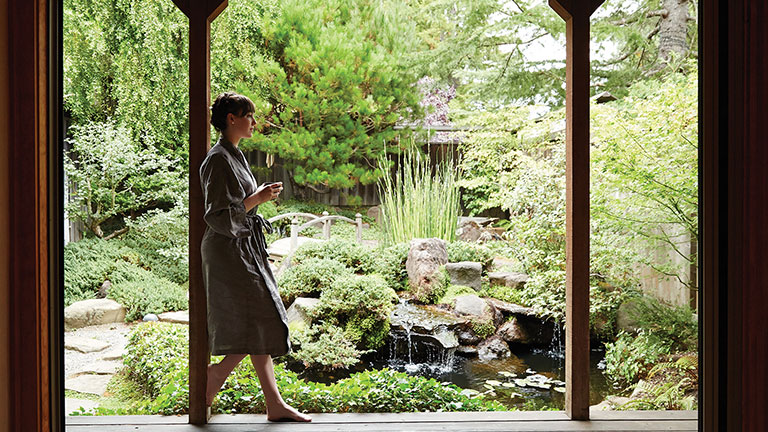 Osmosis Day Spa Sanctuary is a Japanese-inspired wellness retreat with a tranquil garden; photo by Trinette Reed Photography