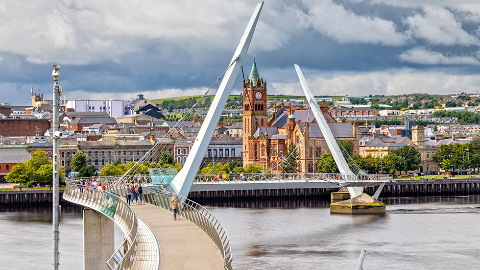 Peace Bridge in Derry, Ireland